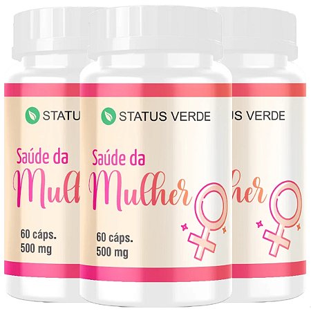 3 Potes Saúde da Mulher Kit 180 Cáps - Status Verde