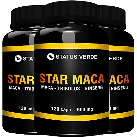 3 Potes Star Maca Kit 360 Cáps - Status Verde