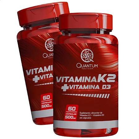 2 Potes Vitamina K2 + Vitamina D3 Kit 120 Cáps - Quantum
