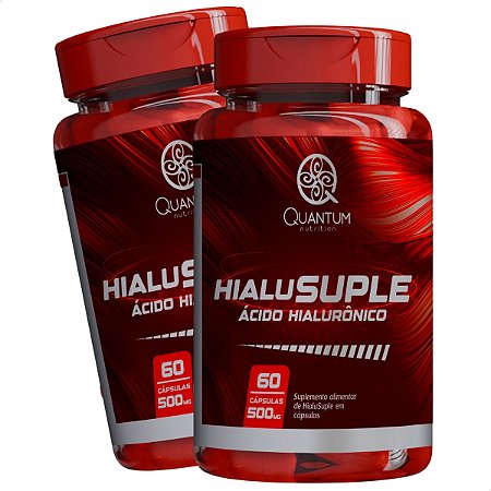 2 Potes HialuSuple Ácido Hialurônico Kit 120 Cáps - Quantum