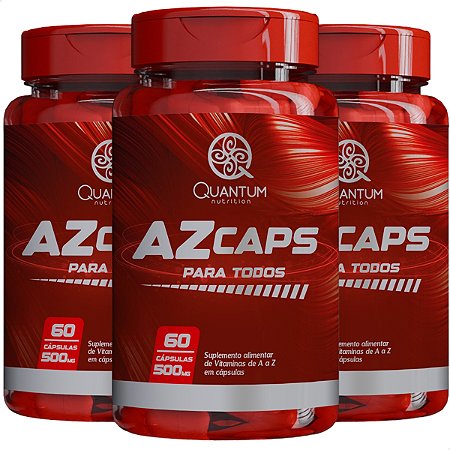 3 Potes AZ Caps Kit 180 Cáps - Quantum