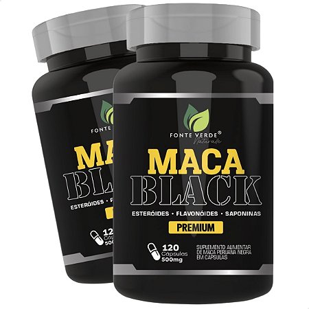 2 Potes Maca Black Kit 240 Cáps - Fonte Verde
