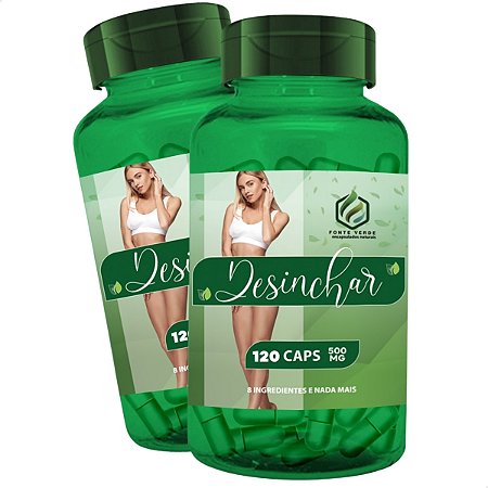 2 Potes Desinchar Dia Kit 240 cáps - Fonte Verde
