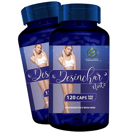 2 Potes Desinchar Noite Kit 240 Cáps- Fonte Verde