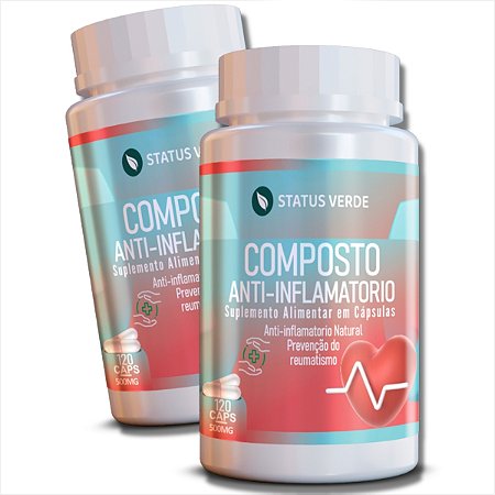 2 Potes Composto Anti-Inflamatório kIT 240 Cáps - Status Verde