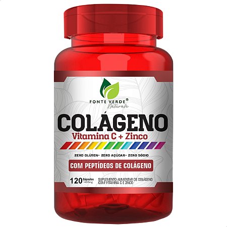 Colágeno + Vit. C + Zinco 120 Cáps - Fonte Verde