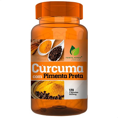 Cúrcuma com Pimenta Preta 120 Cáps - Fonte Verde