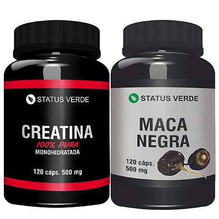 Kit Maca Negra + Creatina 120 Cáps P/ Pote - Status Verde