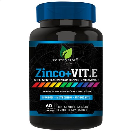 Zinco + Vitamina E 60 Cápsulas - Fonte Verde