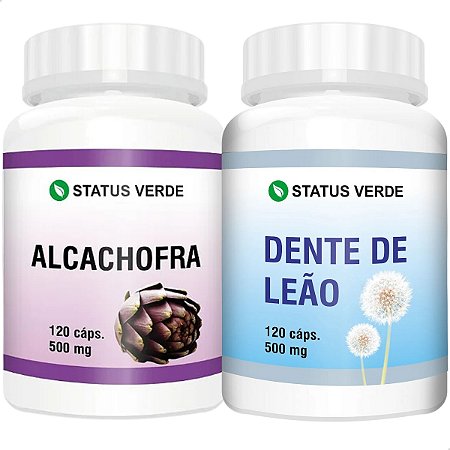 Kit Alcachofra + Dente de Leão 120 Cáps P/ Pote - Status Verde
