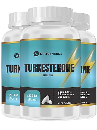 3 Potes Turkesterone 120 Cáps - Status Verde