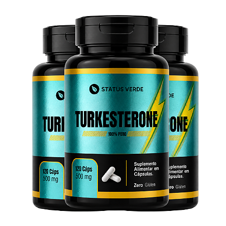 3 Potes Turkesterone 120 Cáps - Status Verde