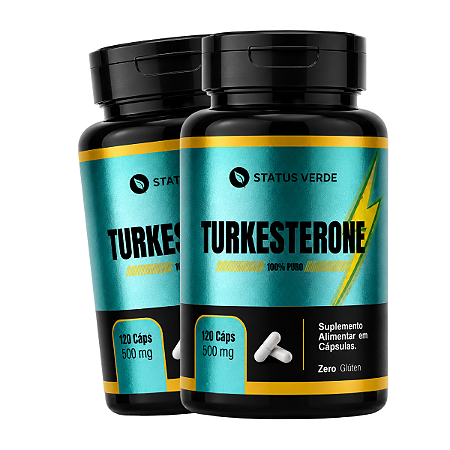 2 Potes Turkesterone 120 Cáps - Status Verde