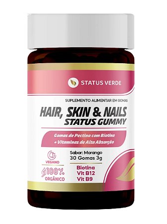 Hair Skin & Nails Gummy 60 Gomas - Status Verde