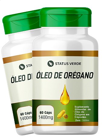 2 Potes Óleo De Orégano Kit 120 Caps - Status Verde