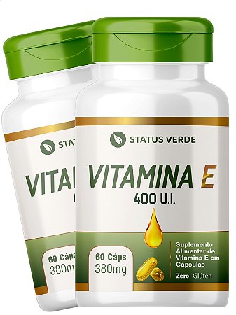 2 Potes Vitamina E Kit 120 Cáps - Status Verde