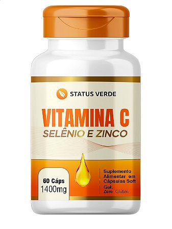 Vitamina C + Selenio e Zinco 60 Cáps - Status Verde