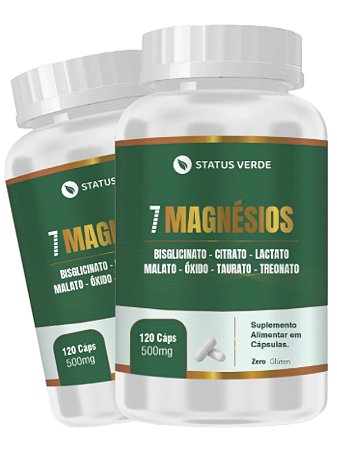 2 Potes 7 Magnésio Kit 240 Caps - Status Verde