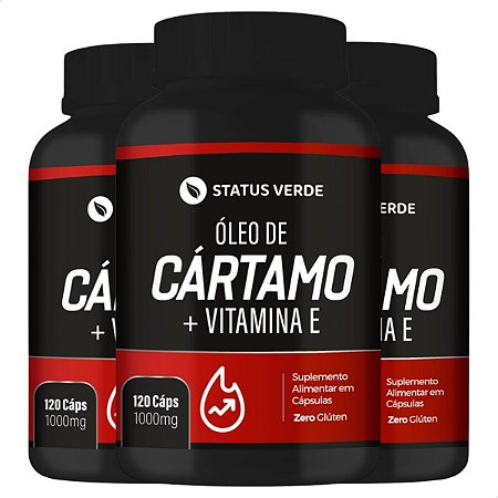 3 Potes Óleo de Cártamo 120 Caps - Status Verde