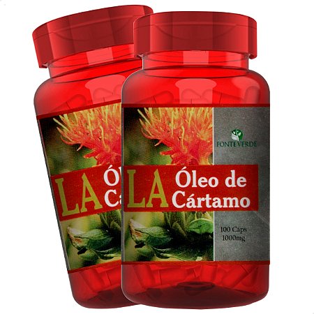 2 Potes Óleo De Cartamo 100 Cáps - Fonte Verde