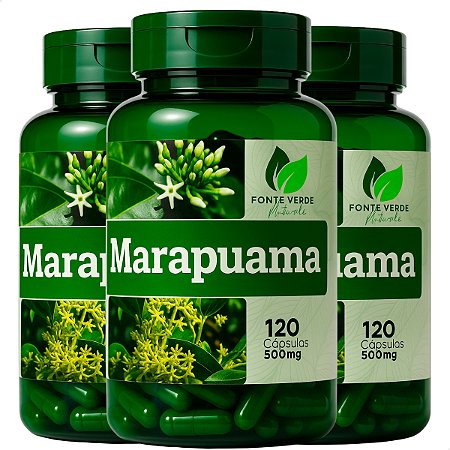 3 Potes Marapuama 120 Cáps - Fonte Verde