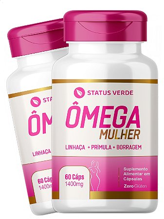 2 Potes Ômega Mulheres 60 Cáps - Status Verde