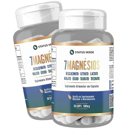 2 Potes 7 Magnésios 30 Cáps - Status Verde