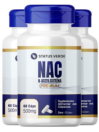 3 Potes Nac N-acetilcisteína 60 Caps - Status Verde