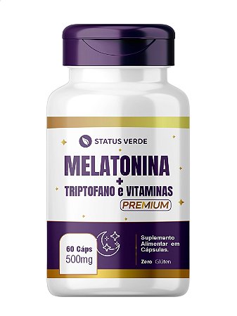 Melatonina + Triptofano e Vitaminas 60 Caps - Status Verde