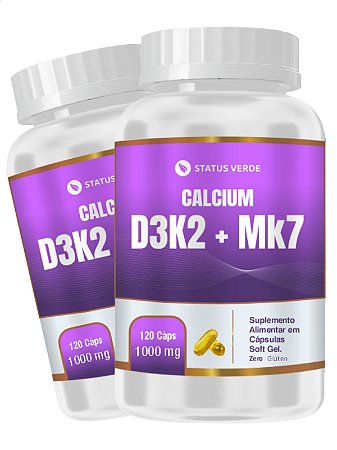 2 Potes Calcium MDK Kit 280 Cápsulas 1000mg - Status Verde