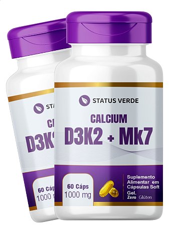 2 Potes Calcium MDK Kit 120 Cápsulas 1000mg - Status Verde