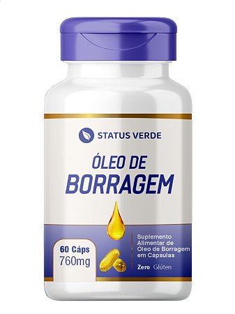 Óleo de Borragem 60 Cápsulas 760 mg - Status verde