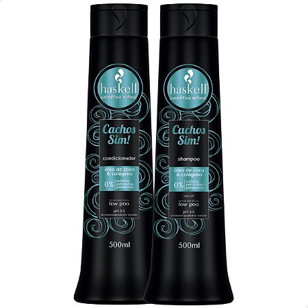 Shampoo e Condicionador 500ml Haskell Cachos Sim!