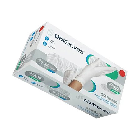 Luva de Procedimento Látex – Unigloves - Tamanho M - Cx com 100 unidade