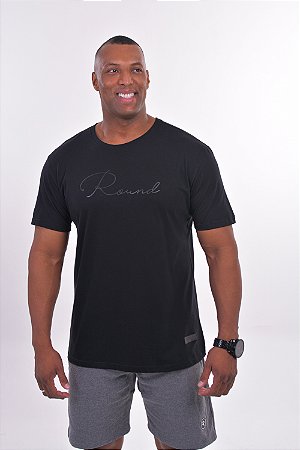 CAMISETA ASSINATURA ROUND PRETA