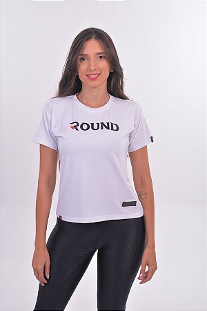 CAMISETA FEMININA ROUND BABY LOOK BRANCA