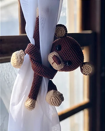 Agarra cortina - Macaco amigurumi