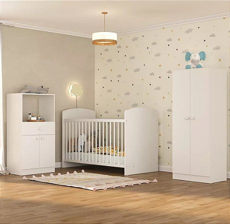 Quarto Bebê - Berço Roupeiro Cômoda Multimóveis Fg2869 Br