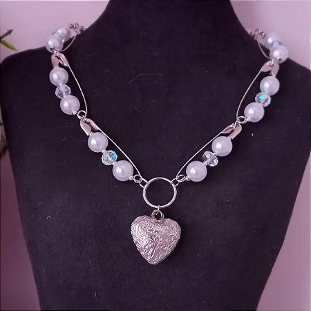 Colar cristal heart