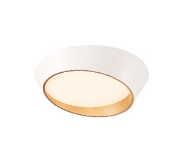 Plafon Bonanos redondo Branco e Dourado 50cm diâmetro 53w 3000k P-9922