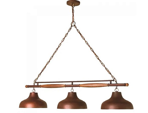 Pendente Trilho Billiar 3 Lâmpadas ref. 418 Estância Madelustre