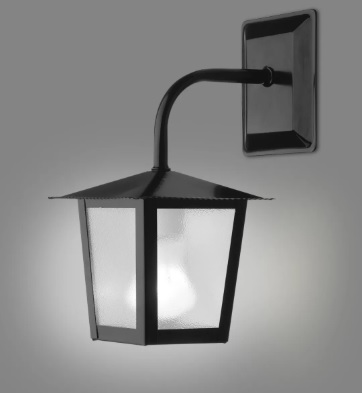 Arandela Colonial Preta Lâmpada Soquete E27 Bulbo Área Externa/Interna