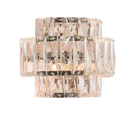 Arandela 20x16cm 2xG9 Metal e Cristal Transparente Sindora Dourado