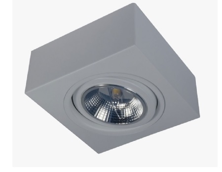 Plafon Sobrepor 1 lâmpada Ar111 Soquete Gu10 Branco Micro texturizado Alumínio - Goli Iluminação