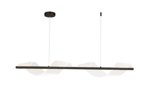 Pendente LED Spin 3000K 8W Bivolt 90x15x9cm Alumínio e Acrílico Preto - Usina Imports UI20325/90PT