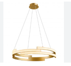 Pendente LED Hoop 3000K 78W Bivolt Ø62cm Acrílico e Alumínio Dourado Fosco - Mais Luz PE-140/78.62DF