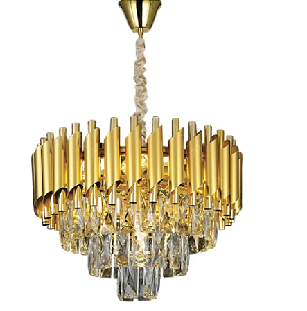 Pendente Φ40x29cm E14 x5 Metal + Cristal Dourado Pendente Φ40x29cm E14 x5 Metal + Cristal Dourado Sindora DCD06589