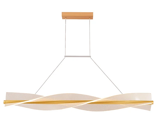 Pendente LED Acrilyc 3000K 71W 120CM Acrílico/Metal Dourado Sindora QD05218