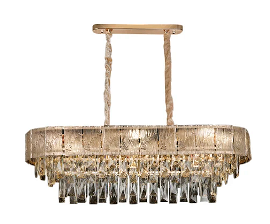 Pendente 78x30x25cm 12L Metal Dourado + Cristal Sindora DCD06582