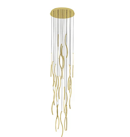 Pendente Φ60×300cm 205w 3000K Inox + Acrilico Champagne Sindora DCD06219